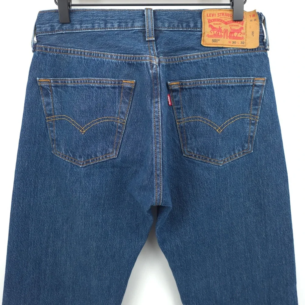 Levi's Mens Jeans 501 Original Fit 30x32 Blue Medium Wash Denim Classic‎ Rugged